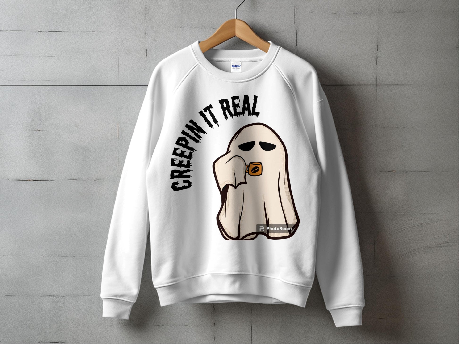 Creepin' It Real Ghost Sweatshirt, Funny Halloween Sweater, Spooky Fall Clothing, Casual Unisex Pullover, Autumn Fashion Top