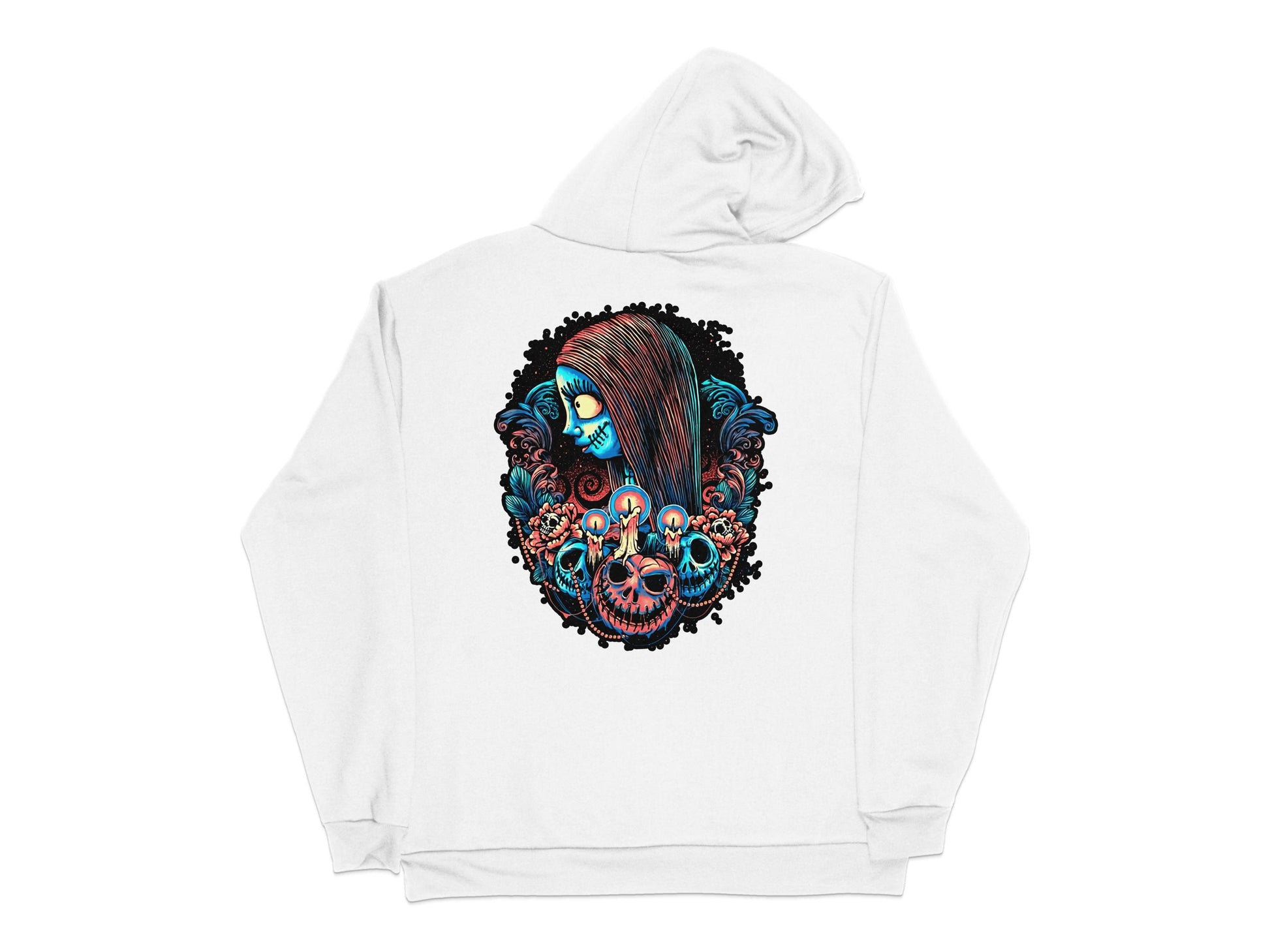 Gothic Skull Art Hoodie, Colorful Printed Graphic Sweatshirt, Unique Unisex Pullover, Trendy Streetwear