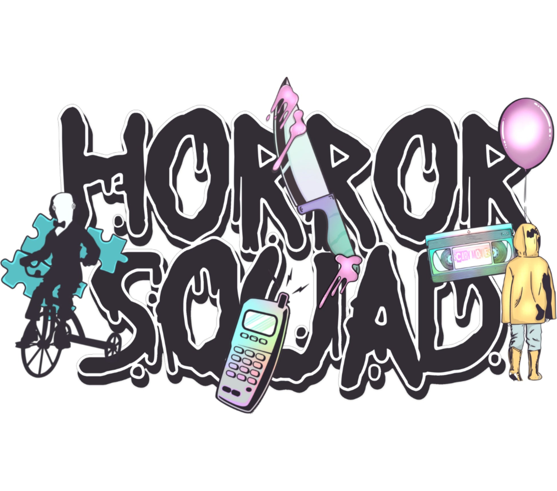 Horror Social Retro Sticker Pack, Vintage Technology and Skateboard Decals, 90s Nostalgia, Waterproof Vinyl Stickers for Laptops and Phones