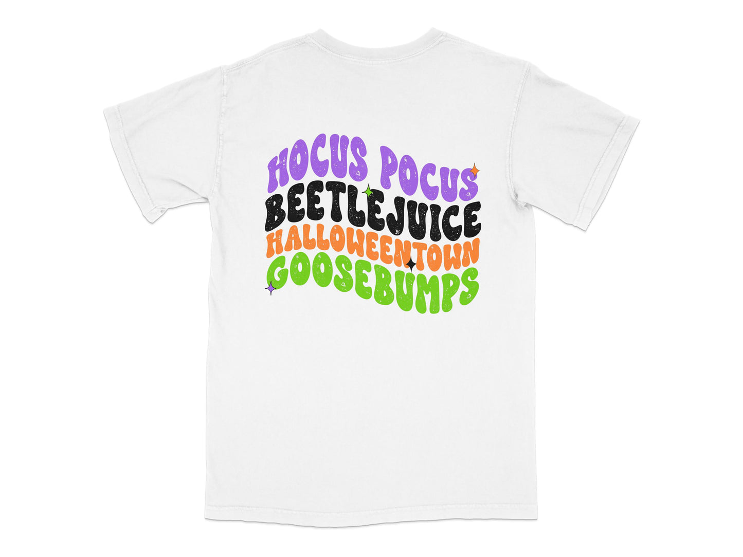 Hocus Pocus Beetlejuice T-Shirt, Halloween Town Goosebumps Tee, Unisex Horror Movie Fan Shirt