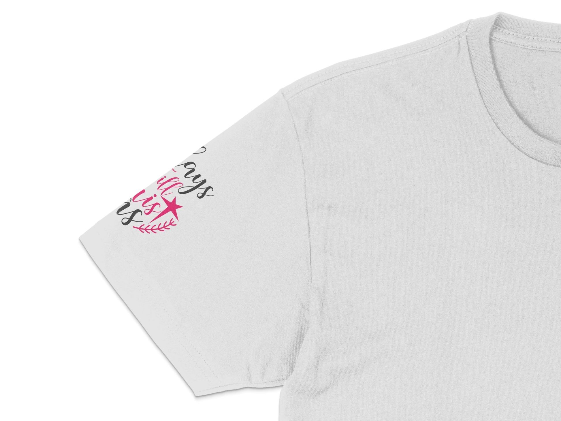 Women's Custom T-Shirt with Elegant Script Design, Soft Pink Text, Casual Fashion Clothing