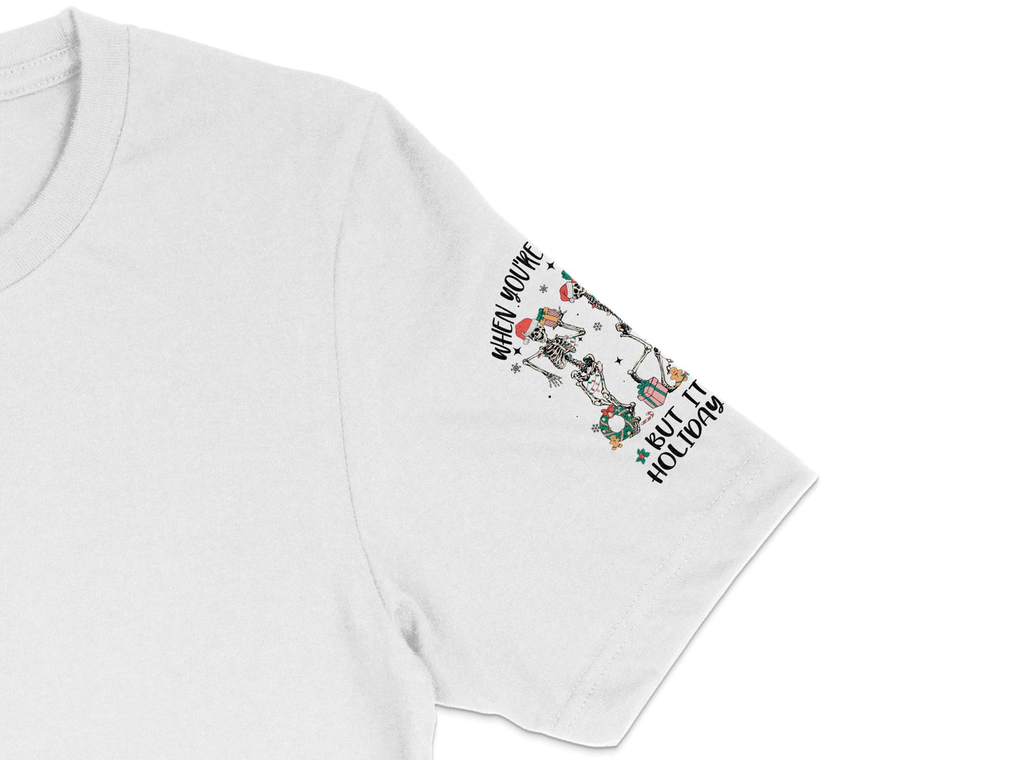 White Crewneck Sweatshirt with Colorful Christmas Tree Cats Design, Festive Holiday Apparel