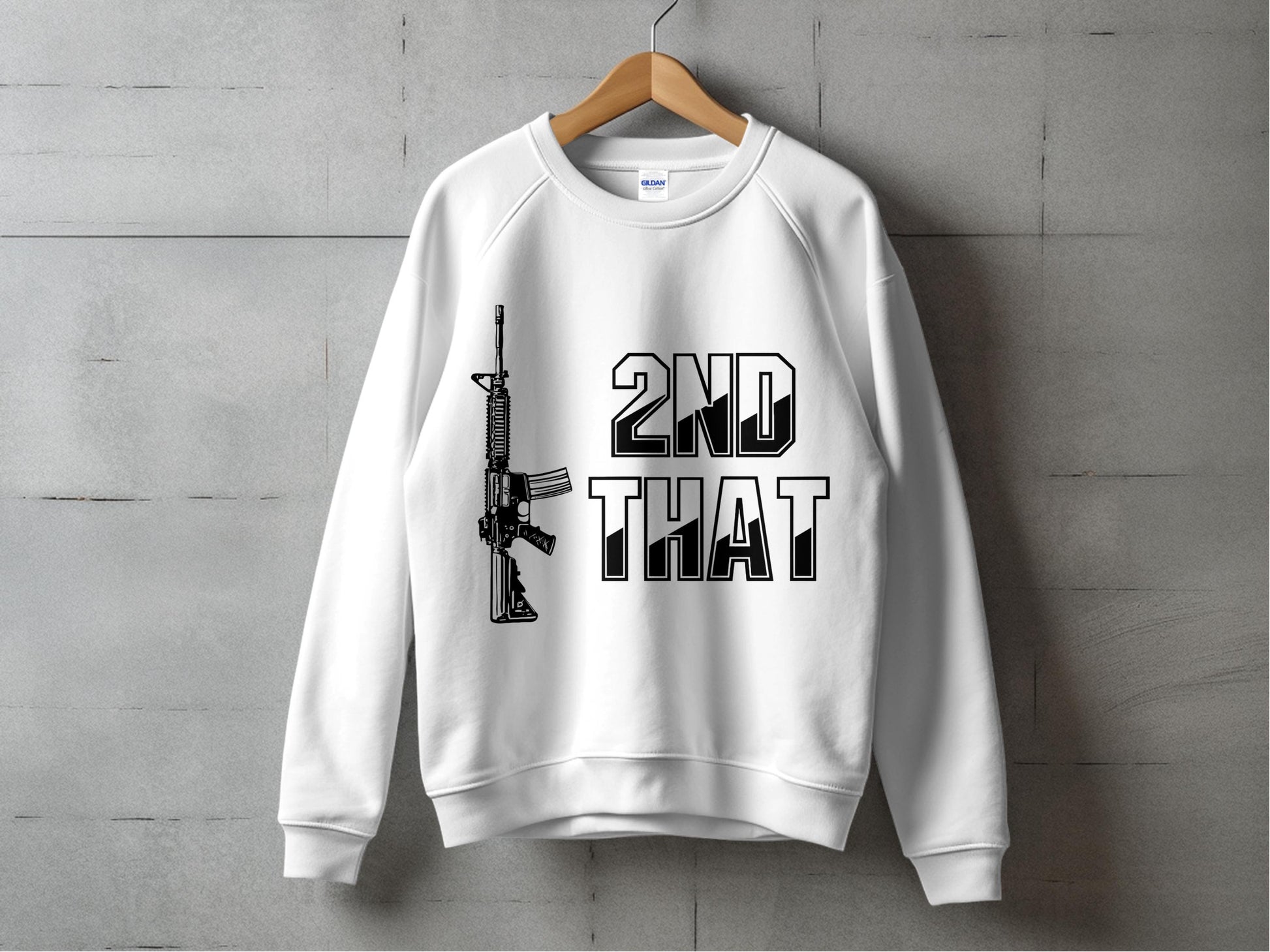 Unisex White Sweatshirt with Bold '2ND THAT' Graphic Print, Casual Streetwear
