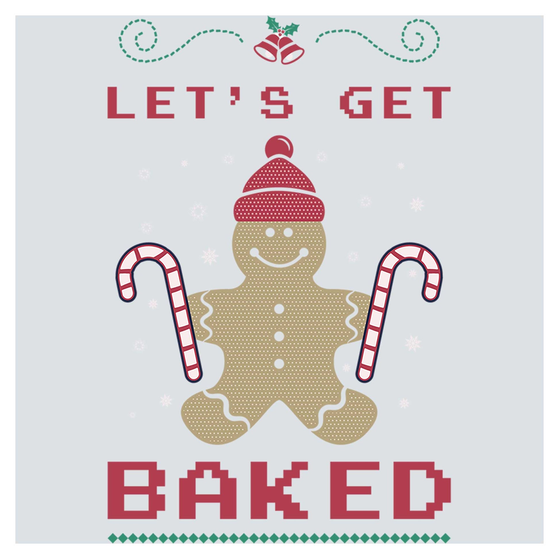 a cross stitch pattern of a gingerbread man with candy canes