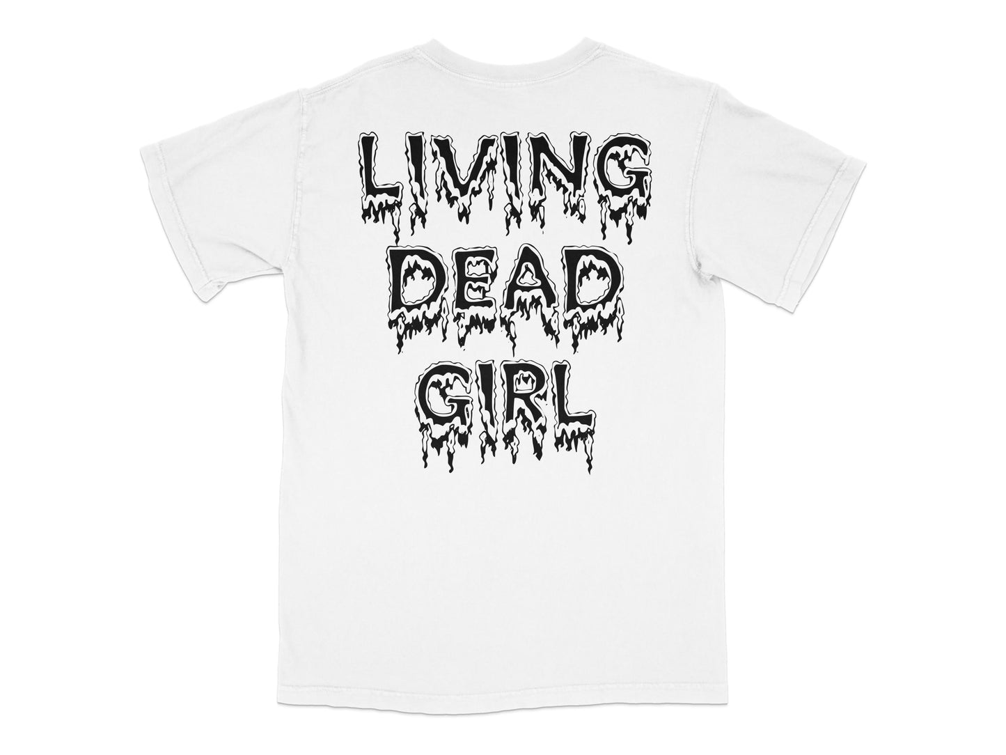 Living Dead Girl Graphic T-Shirt, White Cotton Tee, Horror Movie Fans, Goth Style Clothing, Trendy Teen Fashion, Unisex Shirt Design
