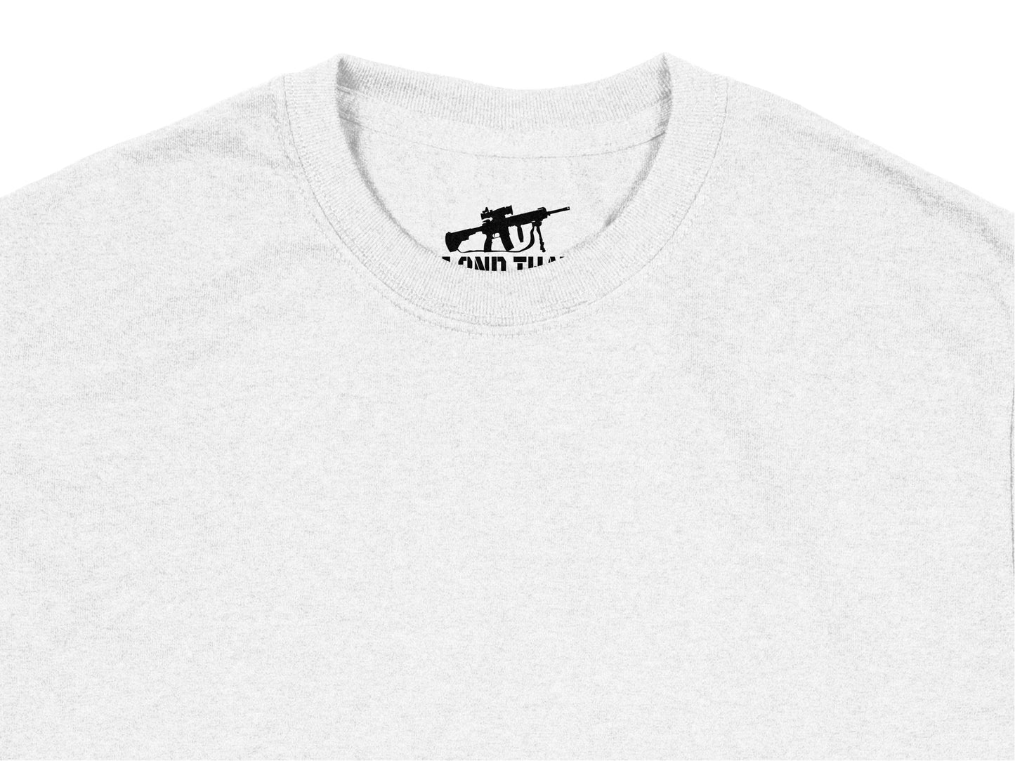White T-shirt With Black Graphic Logo, Cotton Crew Neck Short Sleeve Unisex Tee