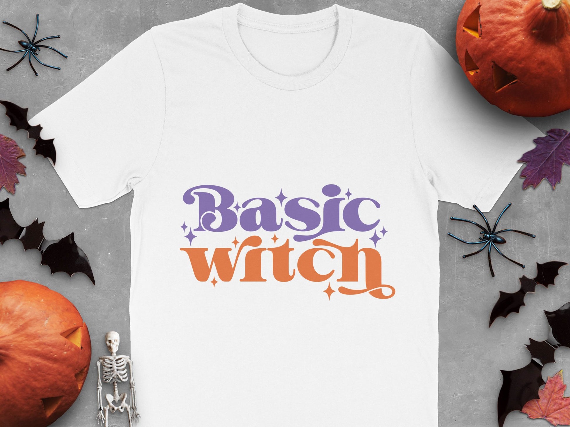 Basic Witch Halloween T-Shirt, Funny Spooky Fall Tee, Cute October Apparel, Women's Witchy Shirt
