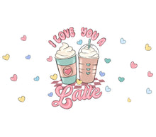 Romantic Latte Art Print, Couple Coffee Love Poster, I Love You A Latte, Heart Decor, Valentine's Day Gift Idea