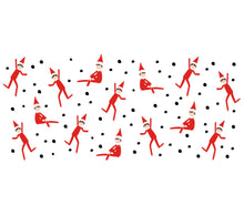 Festive Red Elf Pattern Christmas Fabric, Holiday Decor Cotton Material, Seasonal Sewing Craft Supplies