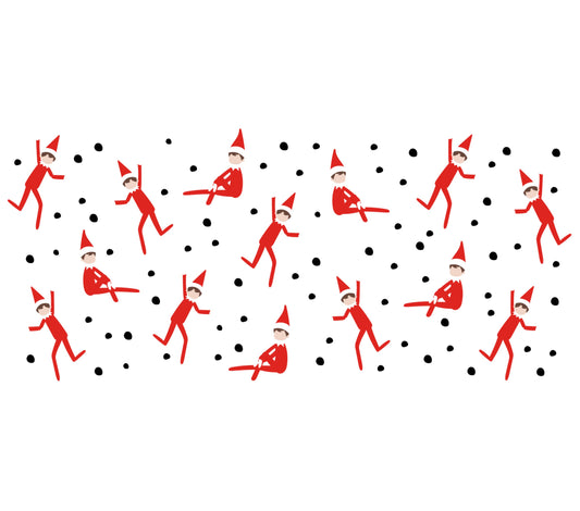 Festive Red Elf Pattern Christmas Fabric, Holiday Decor Cotton Material, Seasonal Sewing Craft Supplies