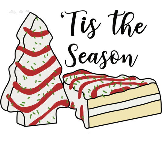 Tis the Season Christmas Tree Cake Enamel Pin, Festive Holiday Lapel Pin, Cute Winter Accessory for Jackets and Bags