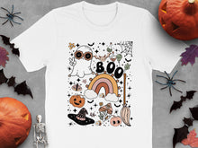 Halloween T-Shirt Cute Ghosts Pumpkins Spiders Rainbow Boo Graphic Tee for All Ages