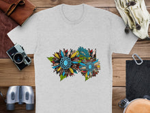 Bohemian Floral Print T-Shirt, Colorful Flower Graphic Tee, Unisex Casual Wear, Artistic Design Top