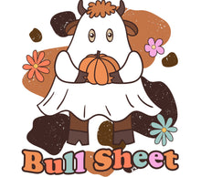 Cute Cartoon Bull with Pumpkin Autumn Theme T-Shirt Design, Fall Season Apparel
