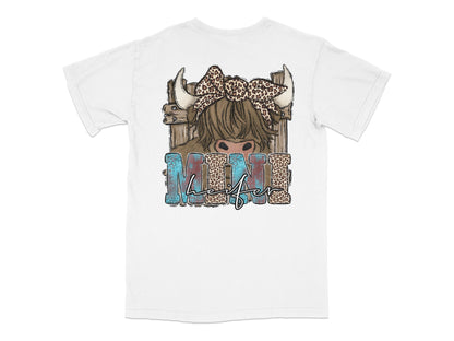Women's Graphic T-Shirt with Leopard Bow and Horns Design, Casual Summer Style Tee