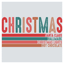 a christmas card with the words santa claus and christmas lights
