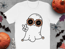 Cute Ghost T-Shirt with Sunglasses, Halloween Kids Adult Costume Tee, Hipster Ghost Graphic, Fall Fashion Top, Unisex Ghost Shirt