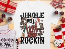 Jingle Bell Rockin' T-Shirt, Christmas Skeleton Guitar Holiday Tee, Festive Xmas Apparel