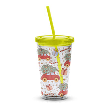 Kids Insulated Tumbler with Straw, Cute Elephant Print, Reusable Drink Cup for Children, Gift Idea