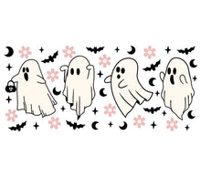 Cute Ghost and Bats Pattern Halloween Decorations, Spooky Wall Art Vinyl Stickers