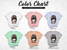Women's Graphic Tee Color Chart, Bella Canvas 3001 Light Shirts in Multiple Colors with Text Art Design