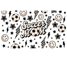 Soccer Mom T-Shirt Design, Black and White Sports Theme, Youth Soccer Graphic Tee, Fun Soccer Balls and Stars Print