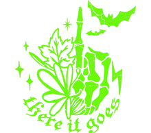 Halloween Themed Graphic T-Shirt Design, Spooky Green Bat and Text, Unisex Casual Wear