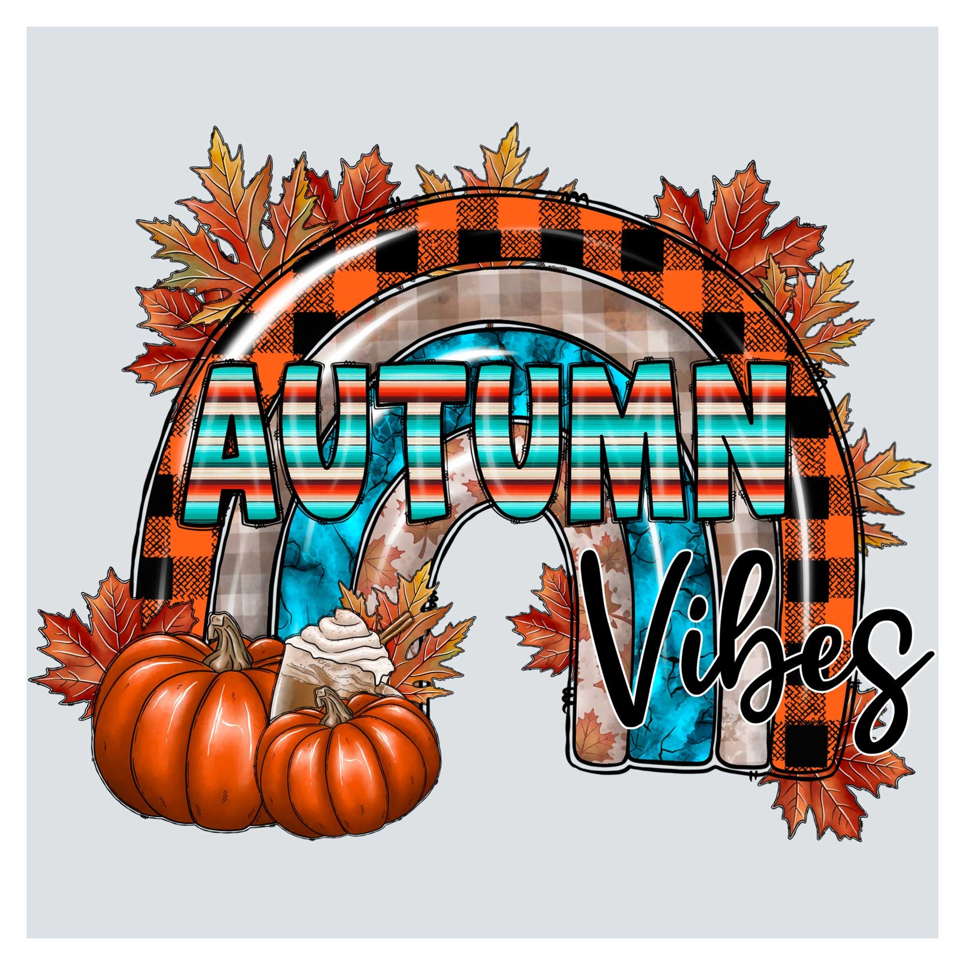 a sign that says autumn vibes with a pumpkin
