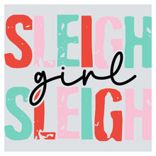 a poster with the words sleigh sleigh on it
