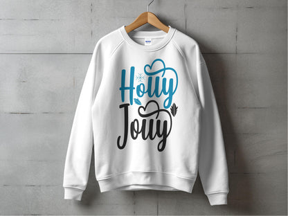 Holly Jolly Christmas Sweatshirt, Festive Holiday Crewneck, Winter Pullover, Unisex Cozy Graphic Sweater, Gift Idea