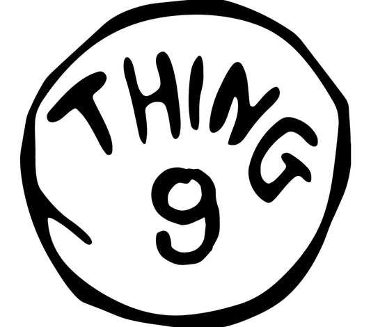 Thing 9 Circle Graphic Black and White Minimalist Art Print for Modern Home Decor