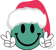 Cute Smiling Face with Santa Hat Sticker, Festive Christmas Vinyl Decal, Holiday Decor for Laptops and Notebooks