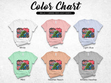 Colorful Floral Truck Print T-Shirts, Bella + Canvas 3001, Assorted Colors, Casual Wear