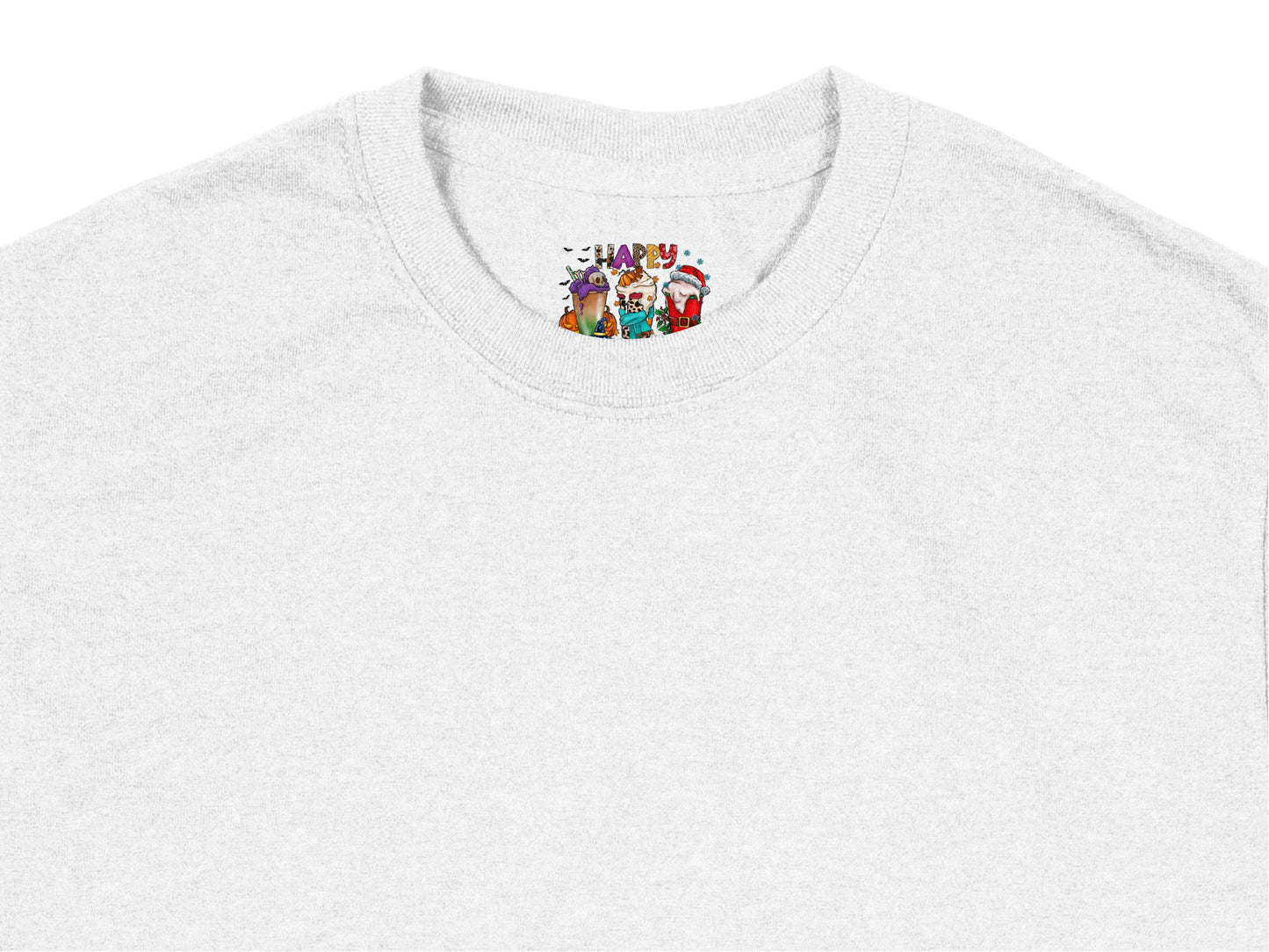 Grey T-Shirt with Small Colorful Birthday Cake Graphic, Casual Cotton Tee, Unisex Fashion