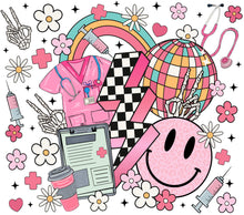 Colorful Nurse Theme Sticker Pack, Medical Equipment, Rainbow, Syringes, Coffee Cup, Happy Face, Fashionable Nurse Jacket