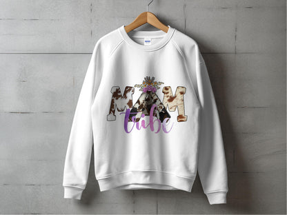 Women's Custom Dog Print Sweatshirt, Floral Bunch Graphic, Personalized Pet Lover Gift, Cozy Pullover Top