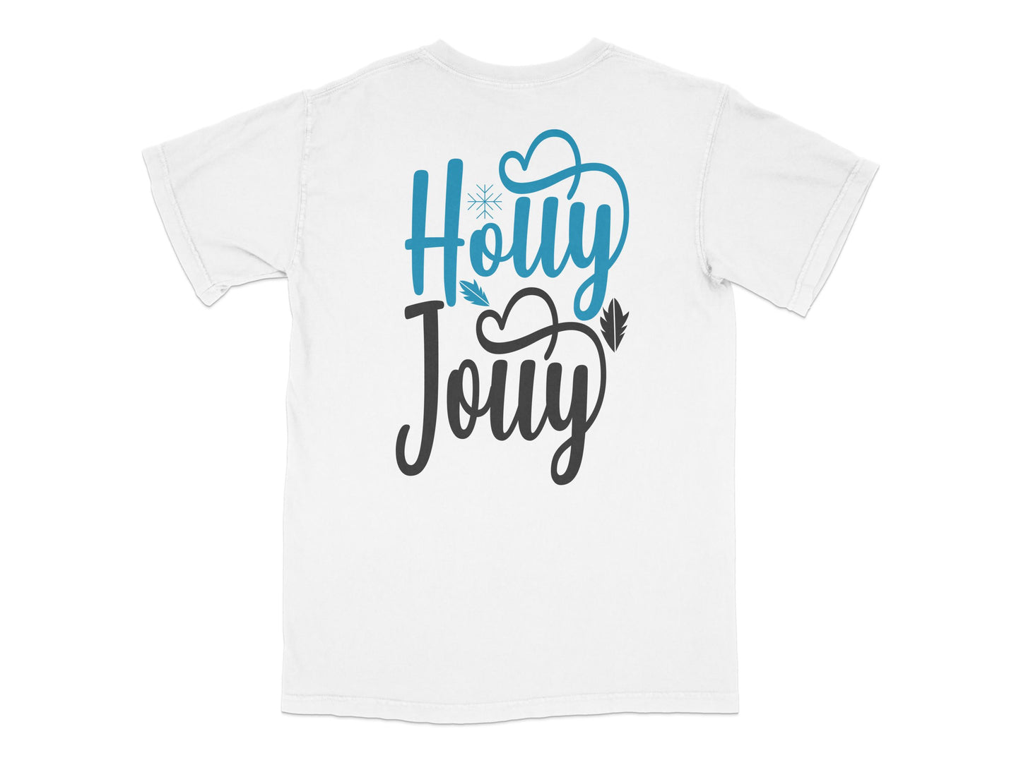 Holly Jolly Holiday T-Shirt, Festive Christmas Graphic Tee, Winter Snowflake Design, Unisex White Shirt