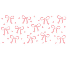Pink Bow and Heart Pattern Wallpaper, Nursery Room Decor, Cute Wall Art Graphic Print