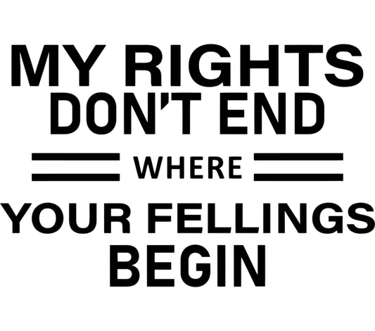 My Rights Don't End Where Your Feelings Begin T-Shirt, Bold Statement Tee, Unisex Graphic Shirt