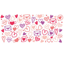 Seamless Love Hearts and Envelopes Pattern, Romantic Valentines Digital Paper, Pink and Red Scrapbook Background, Wedding Crafts Decor
