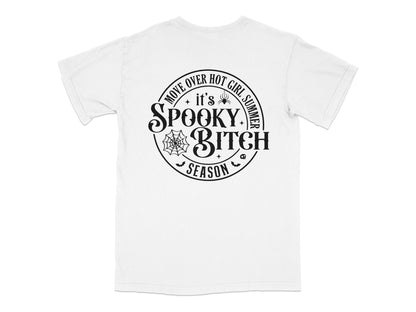 Spooky Bitch Season T-Shirt, Halloween Hot Girl Summer Tee, Witchy Fashion, Gothic Casual Apparel, Women's Fun Party Wear