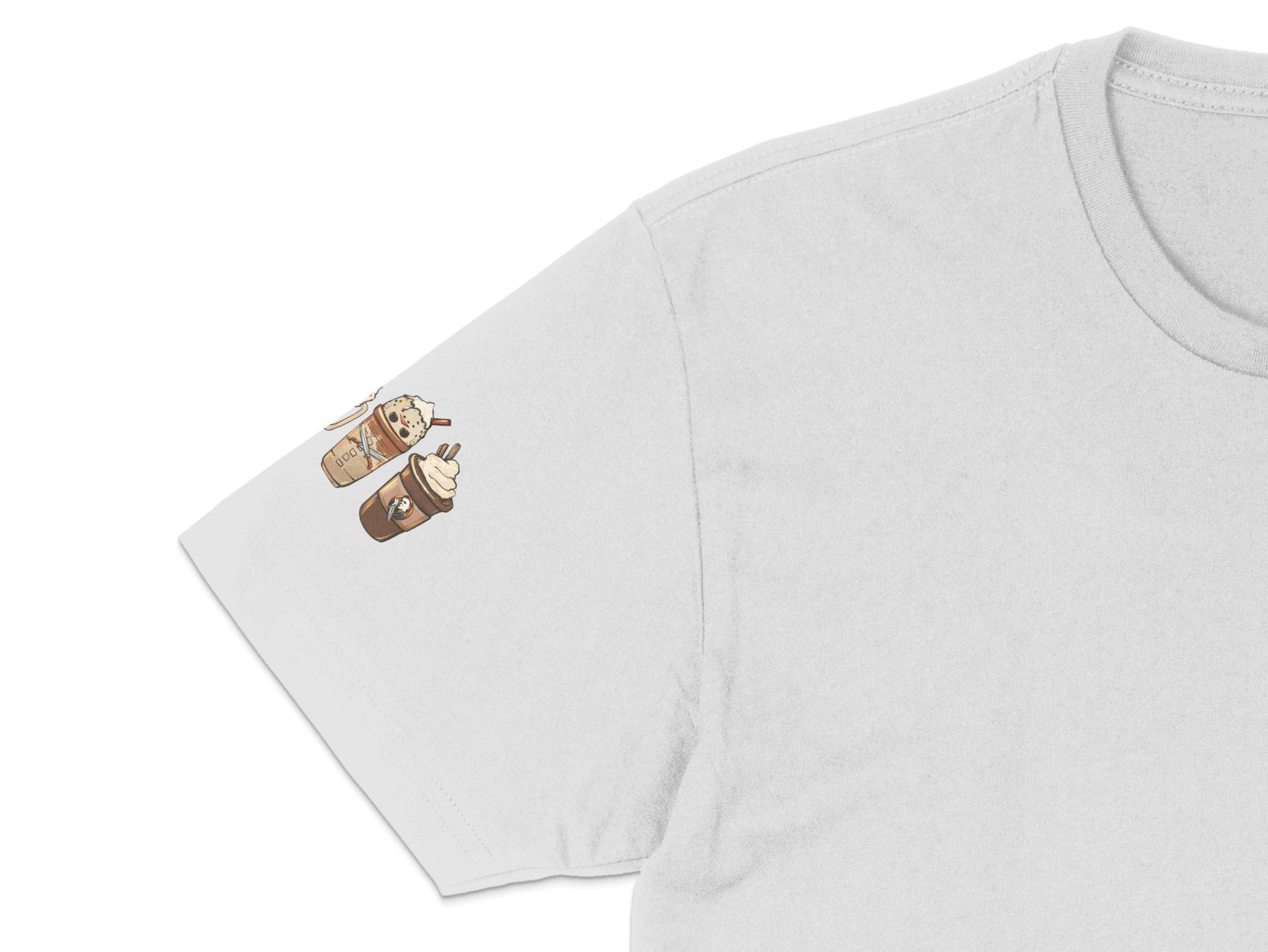 Cute Dog Cartoon Pocket Print T-Shirt, Unisex White Tee, Casual Graphic Tee, Animal Design Shirt