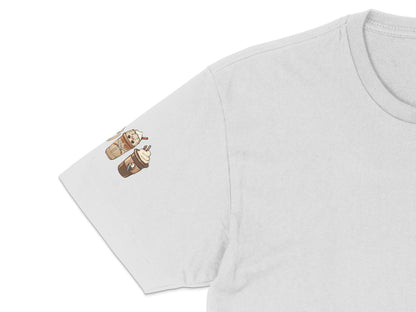 Cute Dog Cartoon Pocket Print T-Shirt, Unisex White Tee, Casual Graphic Tee, Animal Design Shirt