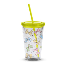 Colorful Butterfly Print Insulated Tumbler with Lid and Straw, Reusable Travel Cup, 16oz Drinkware