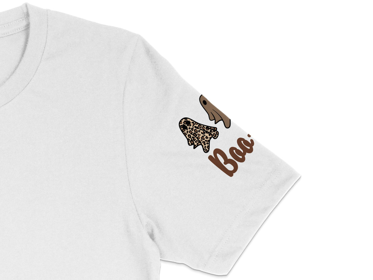 Cute Leopard Print Bye T-shirt, Trendy Graphic Tee, Casual Women's White Shirt, Stylish Farewell Top