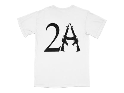 Men's Graphic T-Shirt White Crew Neck Short Sleeve Novelty Gun Design Tee