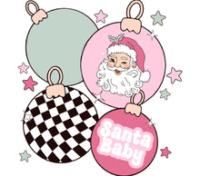 Santa Baby Christmas Ornaments Set, Vintage Santa Claus Design, Festive Holiday Decor, Retro Style Xmas Tree Accessories