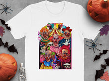 Colorful Clown T-Shirt, Scary Circus Halloween Tee, Unisex Graphic Print Top