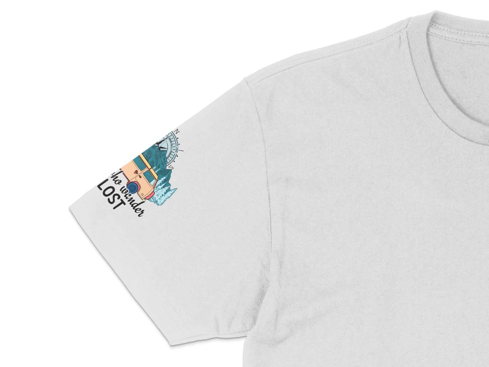 Vintage Lighthouse Graphic T-Shirt, 'Not All Who Wander Are Lost' Tee, Casual White Shirt with Colorful Print, Unisex Top
