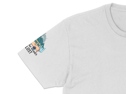 Vintage Lighthouse Graphic T-Shirt, 'Not All Who Wander Are Lost' Tee, Casual White Shirt with Colorful Print, Unisex Top